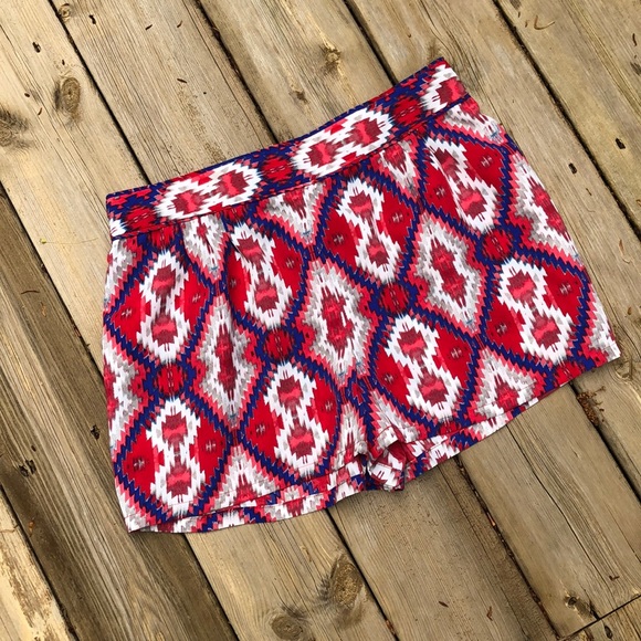 My Michelle Pants - Red and blue flowy shorts size large